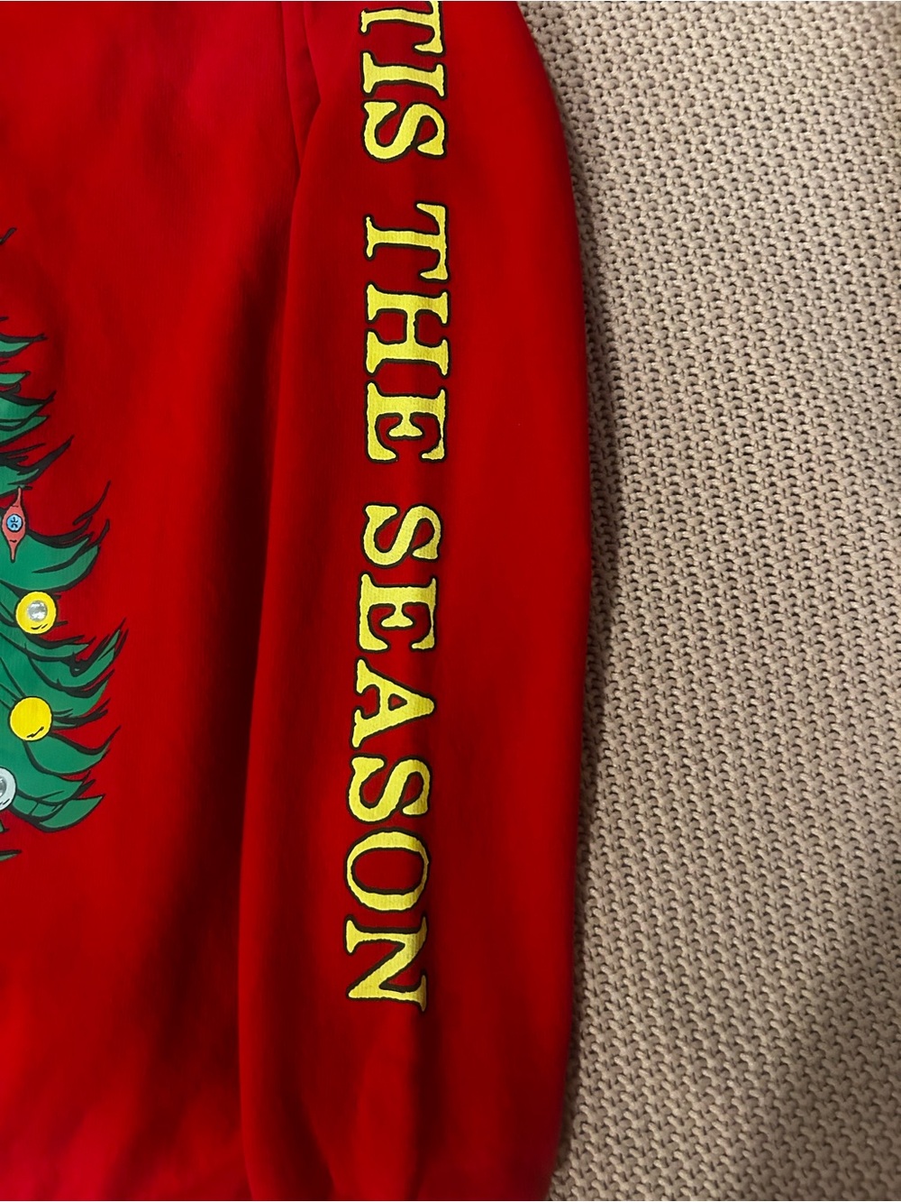 Peanuts Snoopy Christmas Sweatshirt Red Rhinestone Tree Tis The Season Holiday - Picture 3 of 6